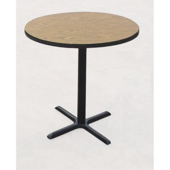 Correll Inc Round Bar Table in Medium Oak (48 in. Top/33 in. Base/Black Granite)