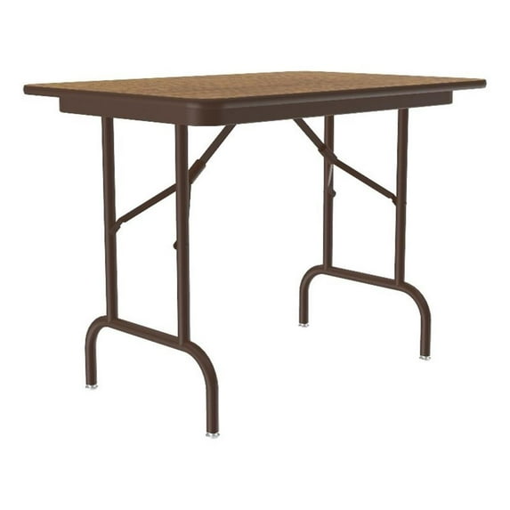 Correll CF 24" x 36" Metal Keyboard-Height Folding Table in Medium Oak