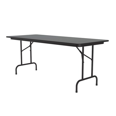 Correll Adjustable Height High Pressure Top Folding Table, 30x96", RECTANGULAR, MONTANA GRANITE BLACK