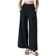 thumbnail image 1 of DARING DIVA Women's Wide Leg Baggy Palazzo Casual Pant Small Black, 1 of 6