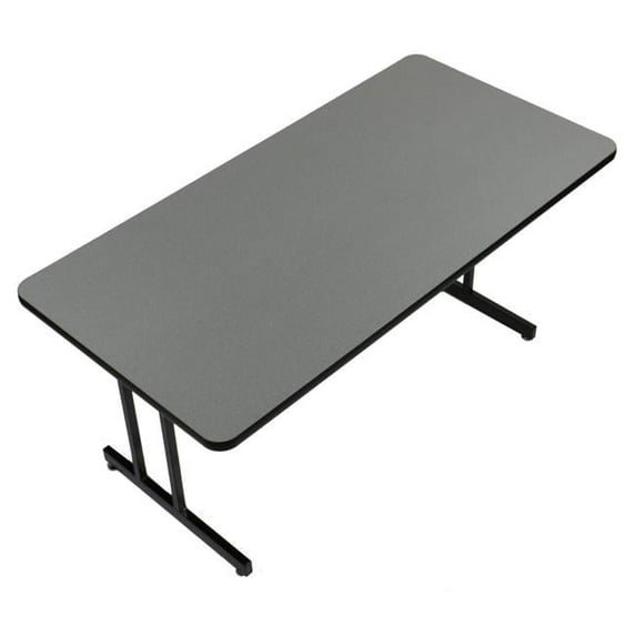 Correll CS3072-55 Keyboard Height 1.25 in. High Pressure Rectangular Top Computer & Training Tables, Montana Granite - 30 x 72 in.