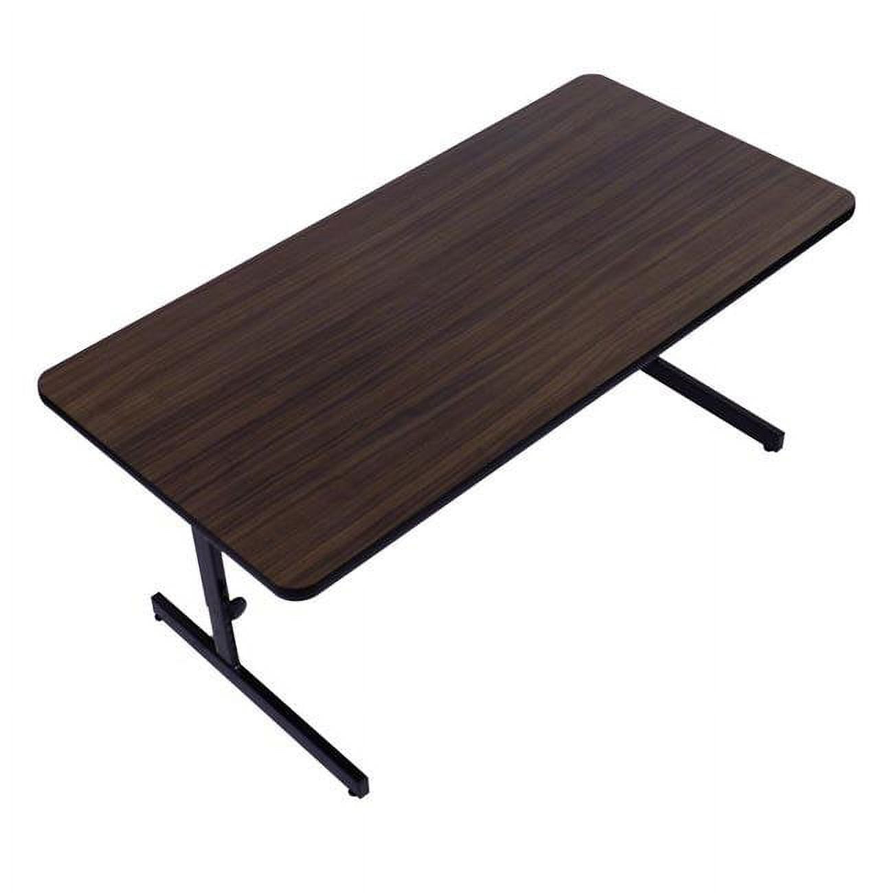 Correll CSA2460-51 Adjustable Height 1.25 in. High Pressure Rectangular Top Computer & Training Tables, Williamsburg Walnut - 24 x 60 in.