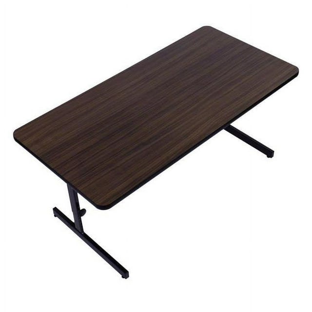 Correll CSA2460-51 Adjustable Height 1.25 in. High Pressure Rectangular Top Computer & Training Tables&#44; Williamsburg Walnut - 24 x 60 in.