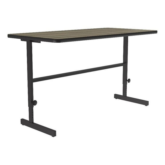 Correll CST 30" x 60" Metal Adjustable Standing Workstation in Colonial Hickory