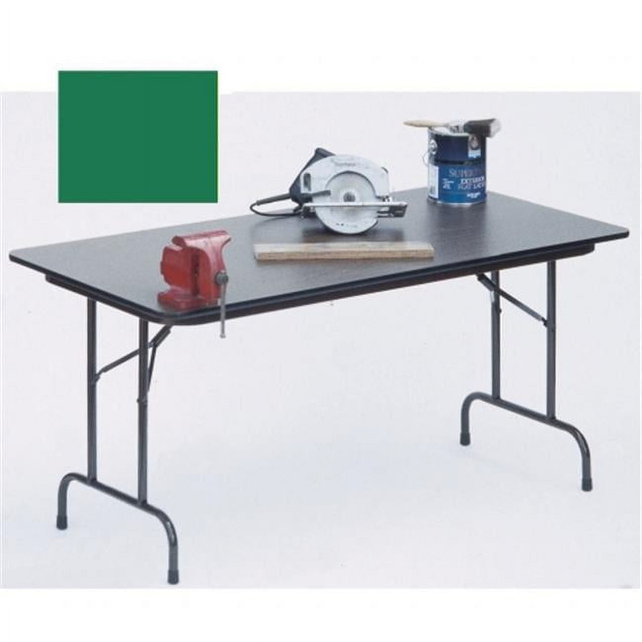 Heavy-Duty Green Portable Folding Rectangular Table 60''x18''