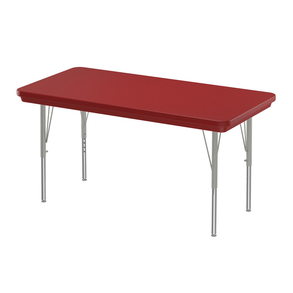 Correll Plastic Top Activity Tables With Red Finish AR2448-REC-25-14 ...