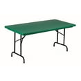thumbnail image 1 of Correll Commercial Duty GREEN Plastic Top Folding Table One-Piece Blow-Molded Plastic Top is Waterproof, Scratch, Stain, & Impact Resistant, Colors go all the way through, 1 of 3