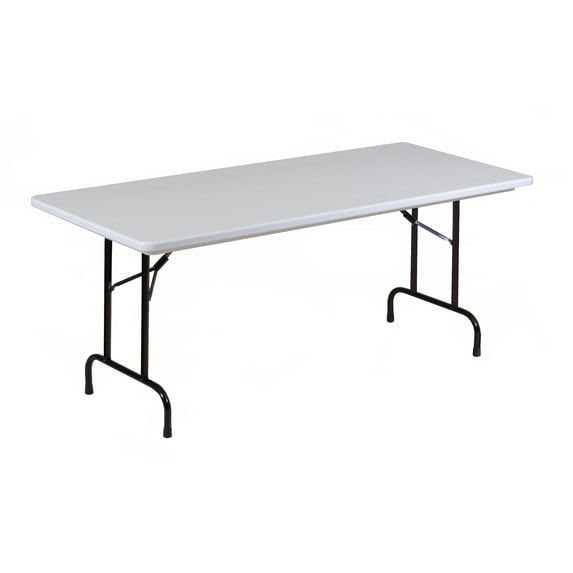 Correll Commercial Duty Plastic Top Folding Table. One-Piece Blow-Molded Plastic Top is Waterproof, Scratch, Stain, & Impact Resistant