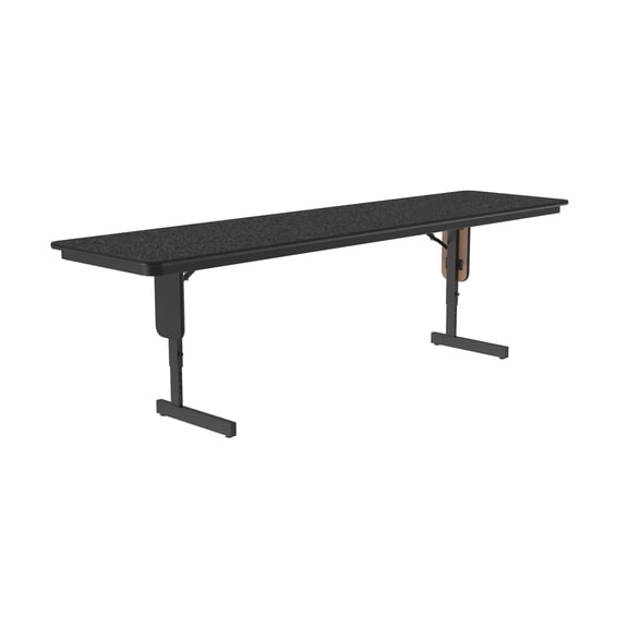 Correll SP 24x72 Adjustable Height Metal/Wood Folding Seminar Table in Black