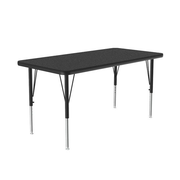 Correll Thermal Fused 36"x 24" Laminate Wood Activity Table in Black Granite