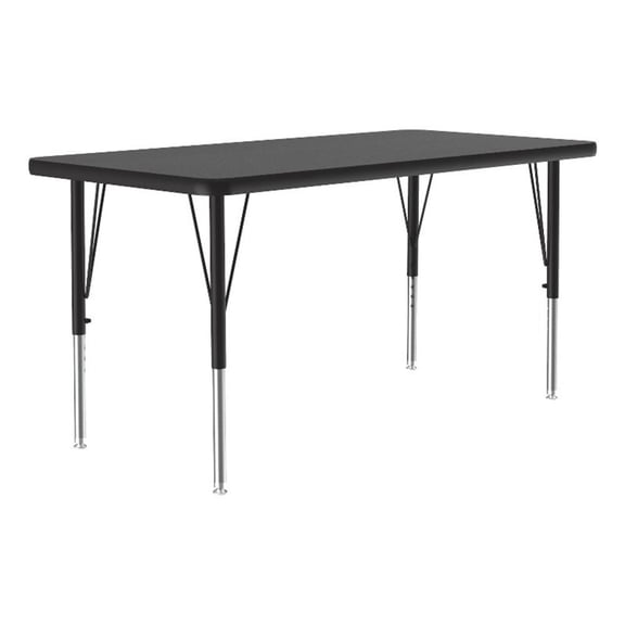 Correll Thermal Fused 48"x 24" Laminate Wood Activity Table in Black Granite