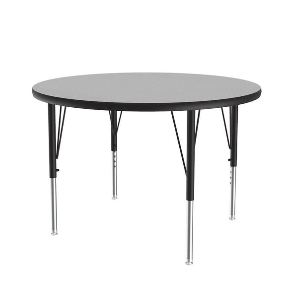 Correll Thermal Fused 36" Round Laminate Wood Activity Table in Gray Granite