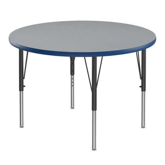 Correll Commercial Laminate Top Activity Tables, 36x36" ROUND GRAY GRANITE BLACK/CHROME