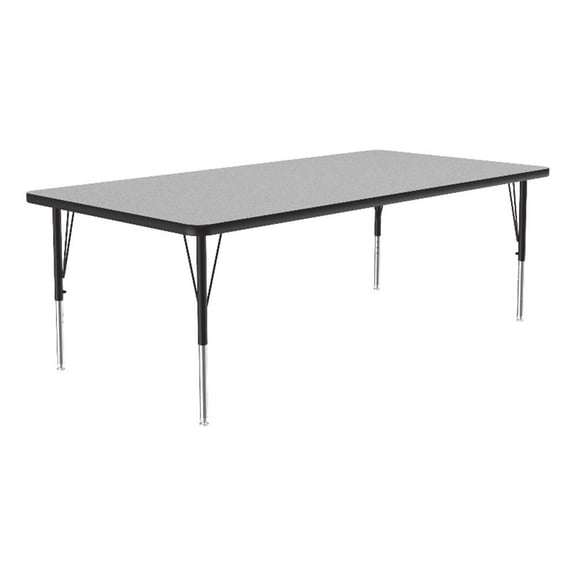 Correll Thermal Fused 60"x 36" Laminate Wood Activity Table in Gray Granite