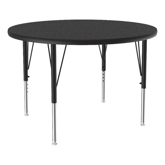 Correll Thermal Fused 42" Round Laminate Wood Activity Table in Black Granite