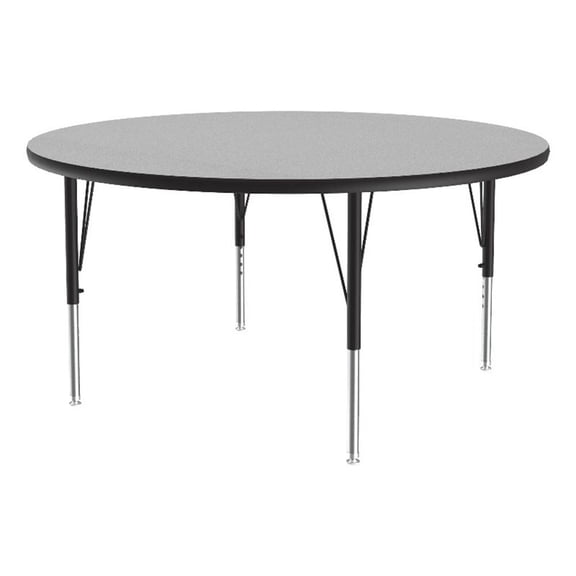 Correll Thermal Fused 42" Round Laminate Wood Activity Table in Gray Granite