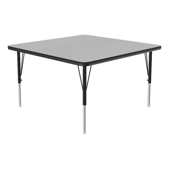 Correll Thermal Fused 42" Square Laminate Wood Activity Table in Gray Granite
