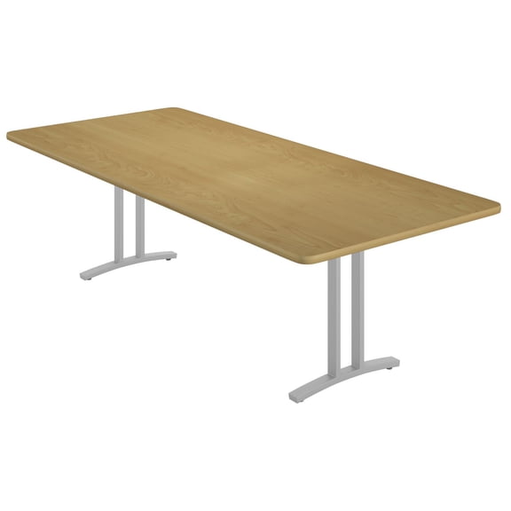 Correll Curvature Fusion Maple And Silver Conference Table CC4296R-16-14-16