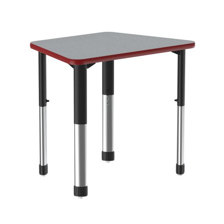 Correll Deluxe High Pressure Collaborative Desk, 33x23", TRAPEZOID GRAY GRANITE BLACK/CHROME