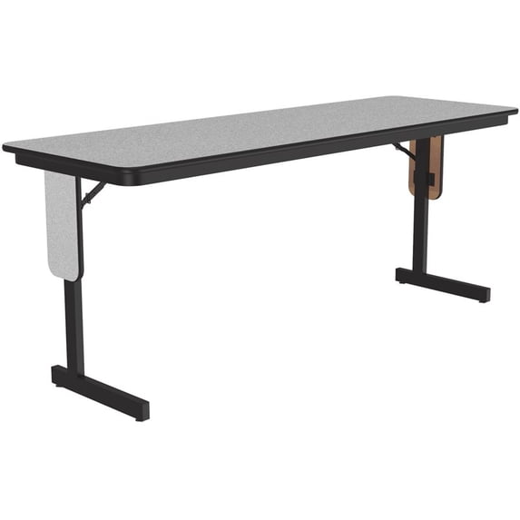 Correll 3/4" High Pressure Folding Seminar Table with Panel Leg in Gray Granite