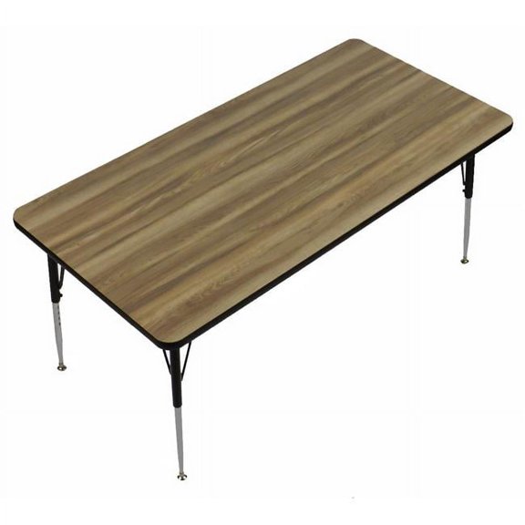 Correll A2436-RECS-53 1.25 in. High Pressure Top Rectangular Activity Tables, Colonial Hickory - 24 x 36 in.