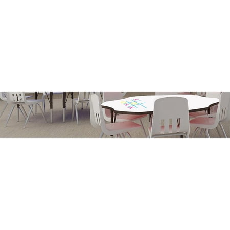 Correll Deluxe High-Pressure Top Activity Tables 30x60, RECTANGULAR, FUSION MAPLE BLACK/CHROME