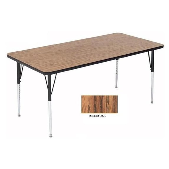Correll A3048-Rec-06 Rectangular Activity Tables - Standard Legs - Medium Oak