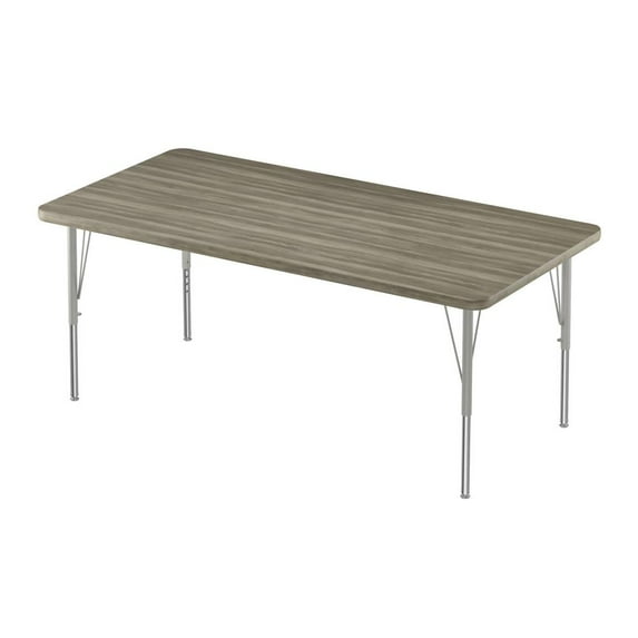 Correll Deluxe High-Pressure Top Activity Tables 30x72" RECTANGULAR, NEW ENGLAND DRIFTWOOD SILVER MIST