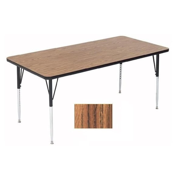 Correll A3672-Rec-06 Rectangular Activity Tables - Standard Legs - Medium Oak