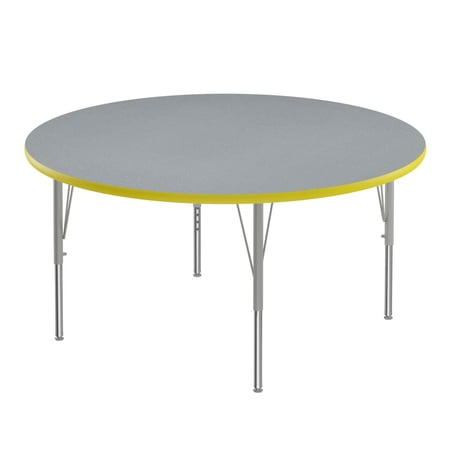 Correll Activity Tables With Gray Granite And Yellow Finish A48-RND-15-14-38