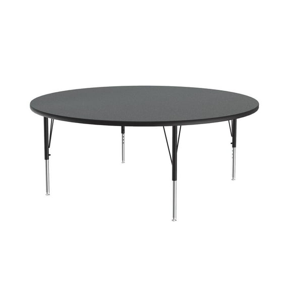 Correll Deluxe High-Pressure Top Activity Tables, 60x60", ROUND, MONTANA GRANITE, BLACK/CHROME
