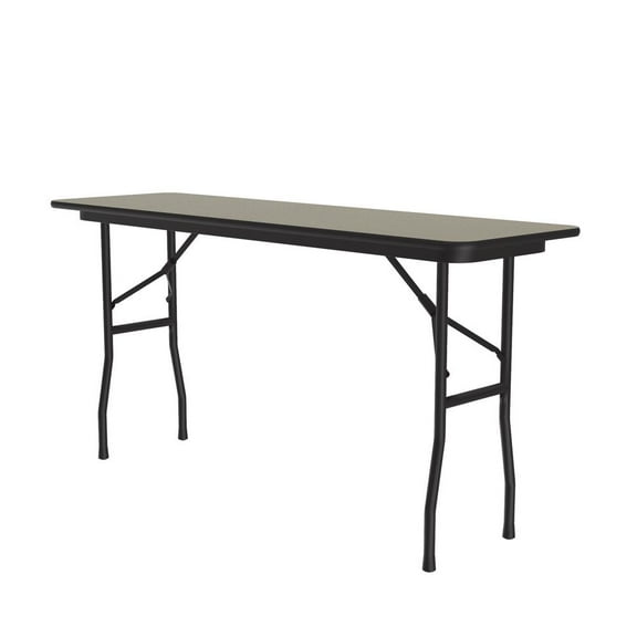 Correll Deluxe High Pressure Top Folding Table 18x72", RECTANGULAR SAVANNAH SAND BLACK