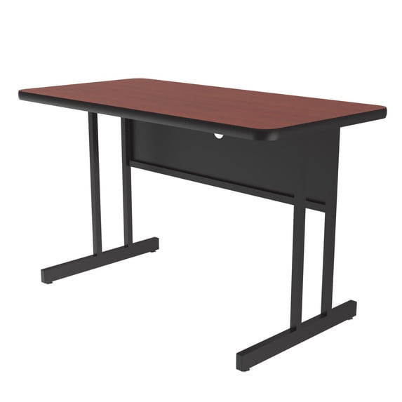 Correll Desk Height Deluxe HIgh-Pressure Top Computer/Student Desks 24x48", RECTANGULAR, CHERRY BLACK