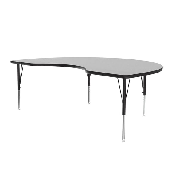 Correll EconoLine Melamine Top Standard Leg Adjustable Height Activity Table - Kidney - 48x72 in.