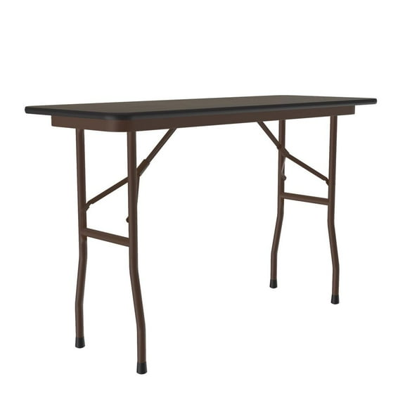 Correll Econoline Melamine Top Folding Table 18x48", RECTANGULAR, WALNUT BROWN