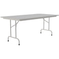 thumbnail image 1 of Correll 36"W x 96"D Melamine Top Folding Table in Gray Granite, 1 of 3