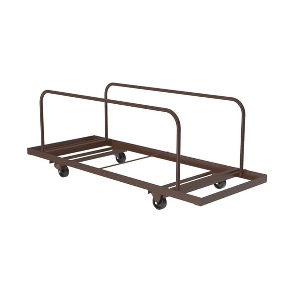 Correll Edge Stacking Rectangular Table Truck With Brown Finish T282-01