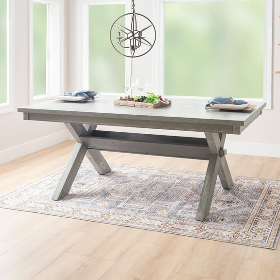 Correll Farmhouse 70" Dining Table, Weathered Gray