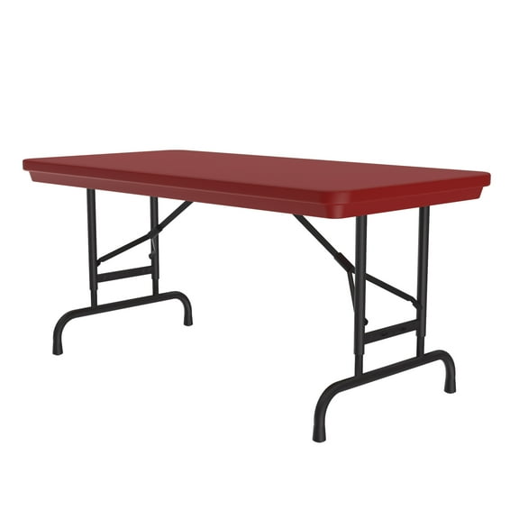 Correll Heavy Duty 24" x 48" Adjustable Height Blow Molded Folding Table - RA2448