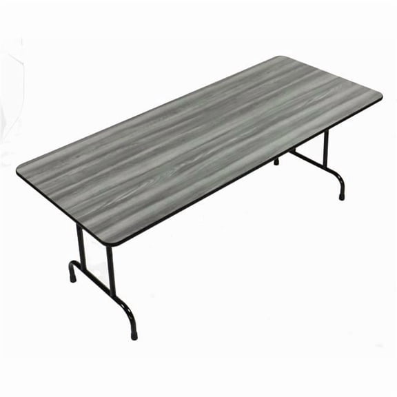 Correll High Pressure Rectangular Top Folding Tables - New England Driftwood - 30 x 60 in.