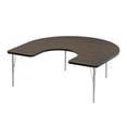 thumbnail image 1 of Correll Inc. Commercial Laminate Top Activity Tables 60x66", HORSESHOE, WALNUT, SILVER MIST, 1 of 9