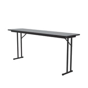 Correll Commercial Laminate Folding Seminar Table with Off-Set Leg, 18x96", RECTANGULAR, GRAY GRANITE, BLACK