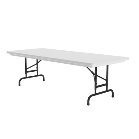 Correll Plastic Resin Folding Table with Adjustable Height in Gray Granite