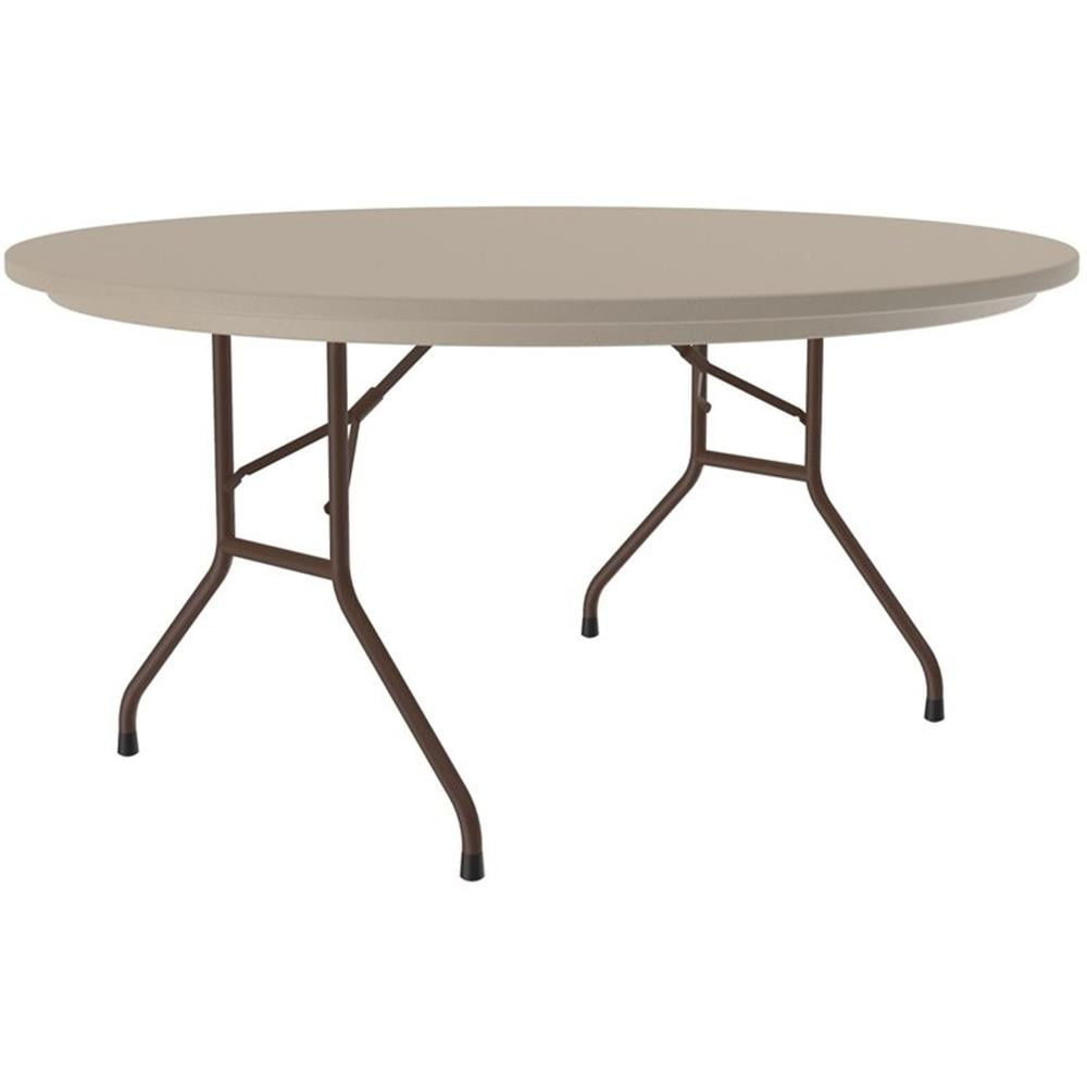 Mocha Granite 60" Round Plastic Resin Folding Table