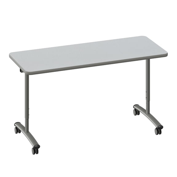 Correll Premium Sit to Stand  Flip Top Nesting Table 24x60 Gray Wood Laminate
