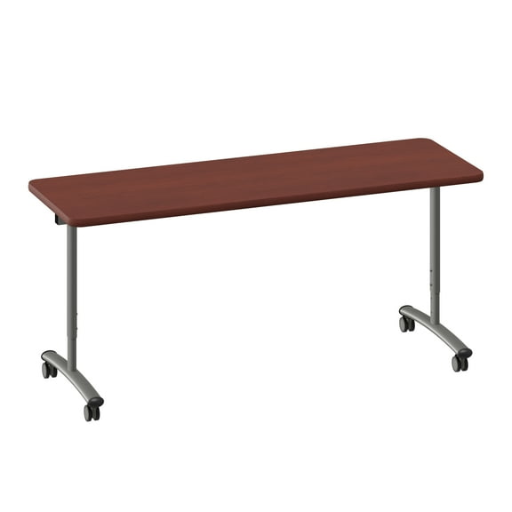 Correll Premium Sit to Stand Flip Top Table 30x72 Cherry Wood Laminate