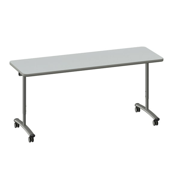 Correll Premium Sit to Stand Flip Top Table 30x72 Gray Wood Laminate