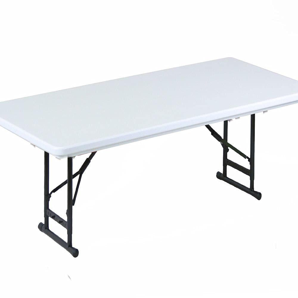 Gray Adjustable Height Rectangular Folding Table