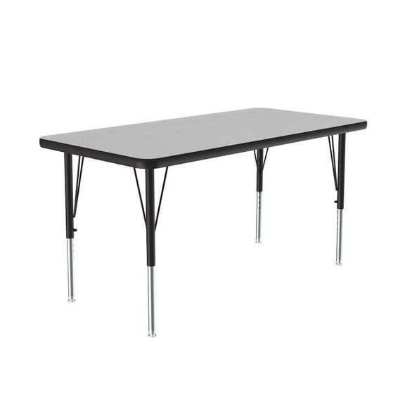 Correll Rectangular High Pressure Activity Table in Medium Oak (24 in. x 60 in./Standard/Gray Granite)