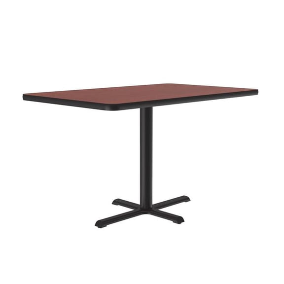 Correll SCT3048-21-98-21 30 x 48 in. Cross Base High Pressure Laminate Cafe & Breakroom Table with Stamped Steel Base - Cherry - Rectangle